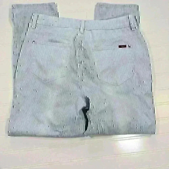 Chico's Blue/White STRIPED Girlfriend Slim Leg Ankle Pants - Picture 2 of 5